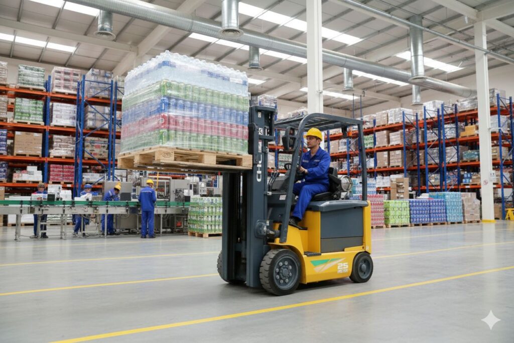 Montacargas en Industria de Bebidas